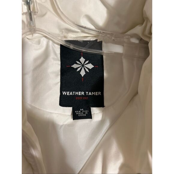 Weather Tamer Winter White Puffer Coat Faux Fur Removable Hood Size M - Picture 6 of 15